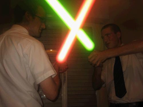 A little fun with the camera and some light sabres.  Elder Fairbanks really likes to play with cameras.  He kept making me model because he kept getting more ideas.