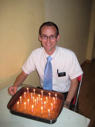 The birthday cake you sent, with 23 candles!