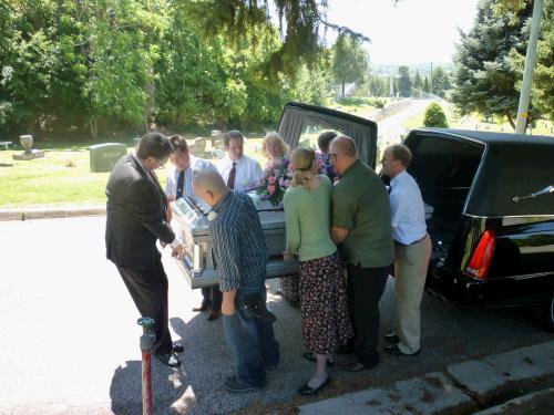 Shirley's good friends and some nieces and nephews were her pallbearers.