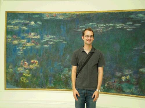 Monet's Water Lily on a curved panel at the L'orangerie Museum - one of the last paintings he did in his lifetime.