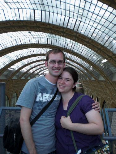 The happy couple at the top of the d'Orsay Museum - an old train station that houses the largest collection of impressionist artwork. 