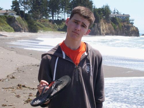 Well, maybe not so great when you leave your flip flops a little too close to the incoming tide and the ocean swallows one and keeps it.  So sad for Elliot.