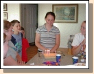 We made Rice Krispie treats to dip in the chocolate fondue, so we used part of it as a makeshift birthday cake, allowing us to have a candle/song moment.

We all decided we knew what her wish was....that she would pass her driving test the next day!