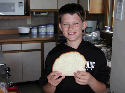 We bought a loaf of Haystack Rock bread from a local bakery - makes a pretty big sandwich!