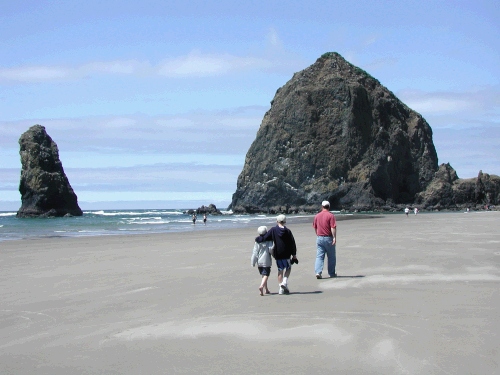 It actually took about 15-20 minutes to walk from our beach house to Haystack Rock.