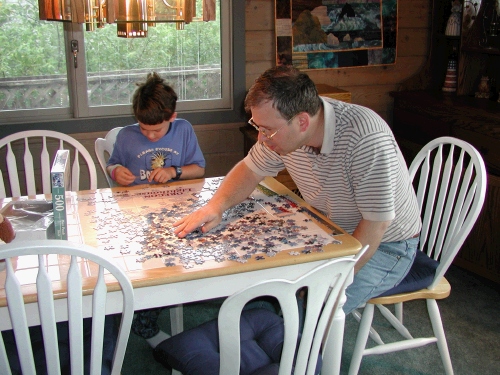 One of Alan's favorite vacation pastimes...jigsaw puzzles.