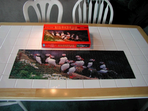 Ta da - the completed Puffin puzzle!