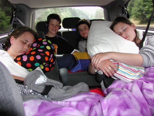 The long ride home - takes about 13 hours - the kids did great!