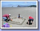 A fun family tradition - making a sandcastle...in this case, a sand pyramid.