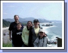 The family at Ecola State Park with Haystack Rock in the Background.