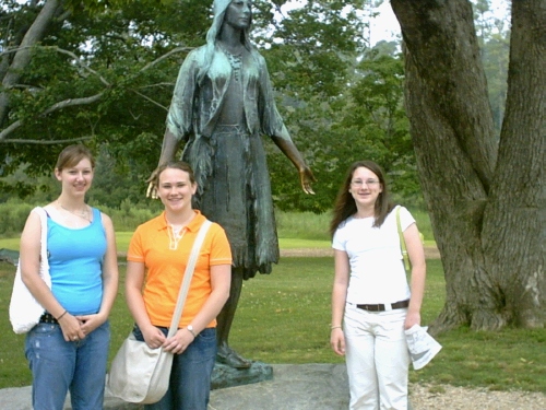 Kaitlin, Tess and Madeleine with Pocahontas.