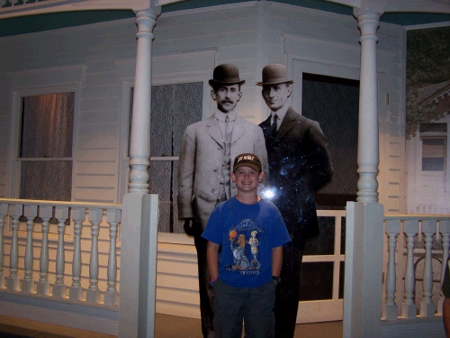 Clark trying to get in good with The Wright Brothers in the Air and Space Museum.