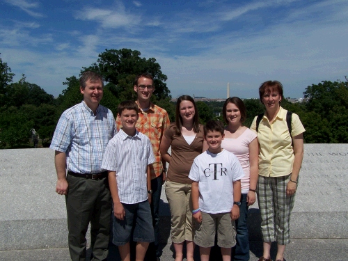 We spent Sunday afternoon visiting  Arlington National Cemetery - the Washington Monument is behind Tess's head.