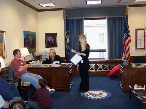 Senator Bennett's Office.  His office arranged to give us a tour of the Capitol Bldg.