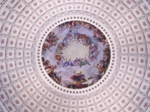 This is the dome of the rotunda inside the Capitol.  Very big - very cool.