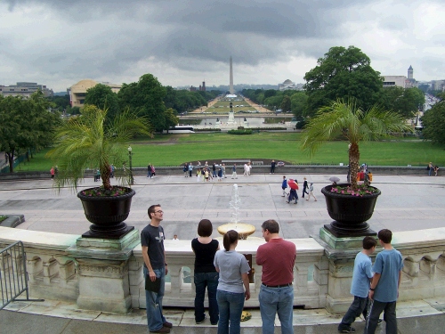 This is the view coming down the stairs of the Capitol after our tour.  Notice how far away the Washington Monument is....