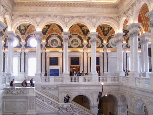 The Library of Congress was the first building to have electric lights in Washington DC.  People came just to see the lights.  It is gorgeous inside.