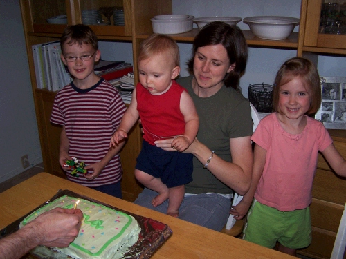 We drove to Pittsburgh and arrived on Matt and Elasha's youngest daughter's first birthday.  Her name is Anna.  Their other kids are Talmage and Julia.  We had a little party with cake and ice cream to celebrate.