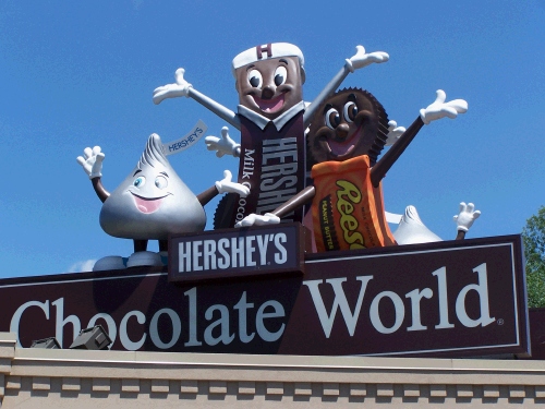 Then we all drove the next day to Philadelphia by way of Hershey Pennsylvania.  Of course we had to stop and take the Chocolate World Tour!