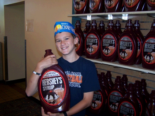 Elliot wishes it were filled with chocolate syrup - unfortunately it was only a bank...