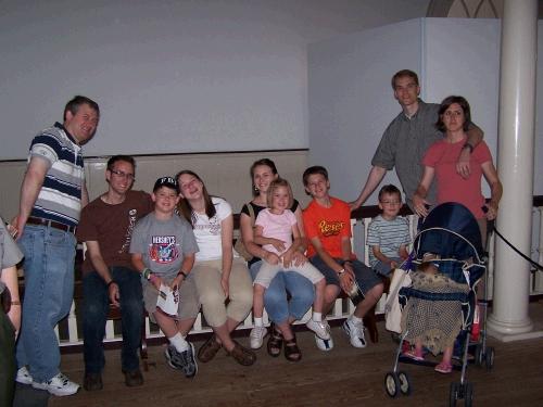 Both families spending the day in Philly.  Notice Clark and Elliot both have their t-shirts from Hershey on.