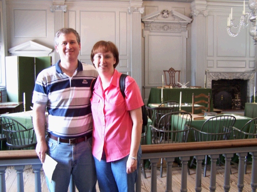 So, here we are in the room where the actual Declaration of Independence was signed - too cool for words.  I love historical buildings.