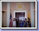 Here are some of the kids - not in front of a door in the White House, just a pretend door in the Museum of American History.