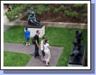 Looking at statues in the Hirshhorn Museum and Sculpture Garden.