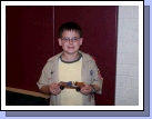 Clark with his pinewood derby car....