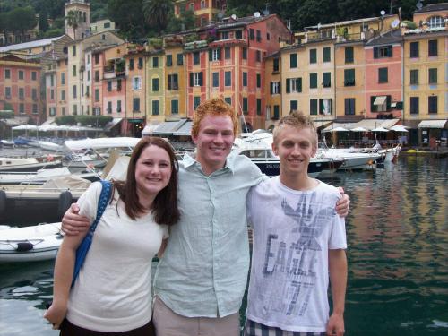 after a super wet and stormy ferry ride we made it! me, pat, michael