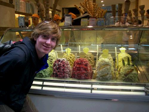 steven and gelato!! we ate gelato at least once a day, mostly twice, and sometimes more