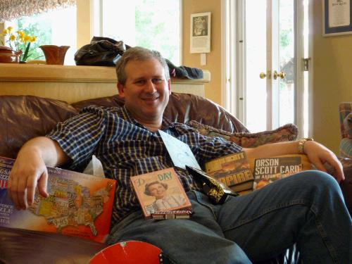 So he got his favorite things for Father's Day...a jigsaw puzzle, new movies, new books and some dark chocolate.  What more could a Dad want?!