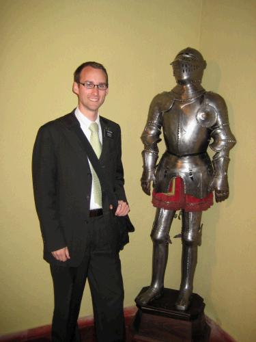 Not quite an American sized "Knight in shining armor."