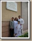 My first baptism in Parla on my first night there (Jhon Alvaro and Angela Aguirre and their two sons, Jhon Daniel and little Juan Manuel who just turned eight).