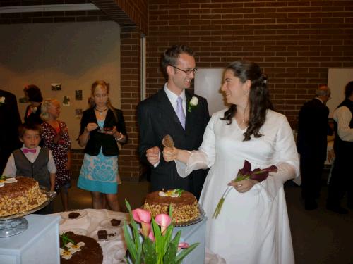 Getting ready to cut the cake.