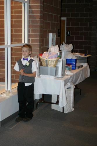 Spencer, another nephew, keeping track of the gifts.