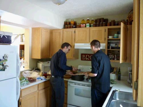 Loren and Phillip working on our delicous dinner.