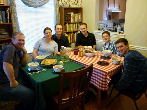 Our first Brown family dinner in Anne and Loren's new house.  It was very fun and yummy!