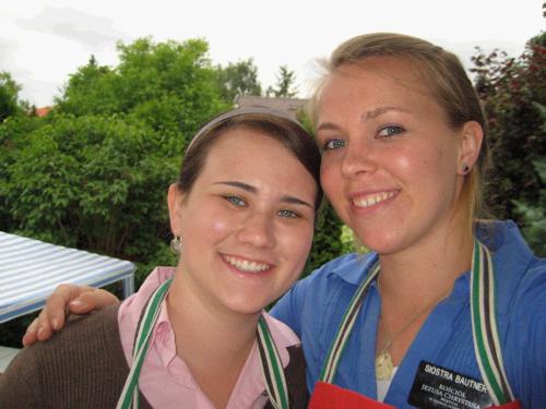 Sister Brown and Sister Bautner -- tired but happy companions.