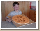 OK - Be impressed.  Instead of a birthday cake, we had a birthday cookie - a big one!I 