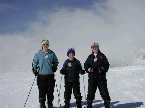 Tess, Elliot and Madeleine.  This was Elliot's and Madeleine's first time.  My sister-in-law Cherry was the wonderful instructor and now everyone knows how to ski except Clark.  Maybe next time!