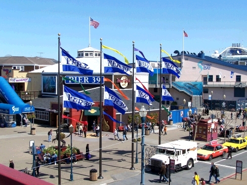 The famous Pier 39 -- a very fun and festive atmosphere.