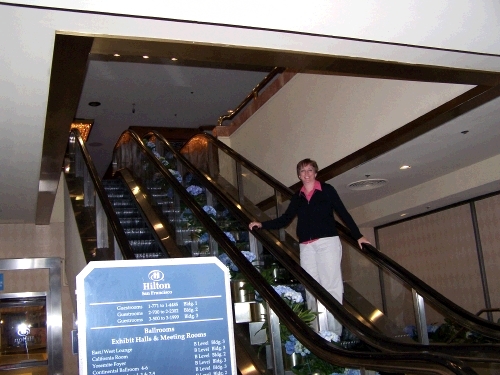 The famous escalators in the opening scenes of "What's Up Doc" with Barbra Streisand and Ryan O'Neal.