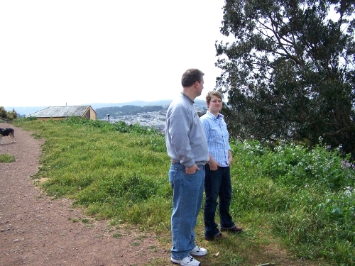 Alan and Jessica at Bernal Hill Park, overlooking Noe Valley, where Jessica lives.