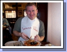 Alan enjoying a bowl of Cioppino -- his favorite seafod/Italian dish!