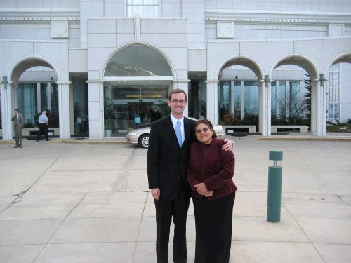 A special day at the temple with Sister Alaniz from Texas.