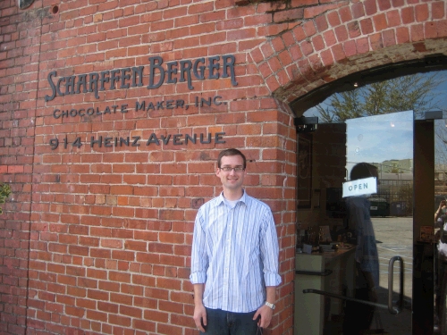 Loren especially loved touring the Scharffen Berger chocolate factory.  He loves cooking and baking with chocolate -- especially dark chocolate, which is the only kind they make here.