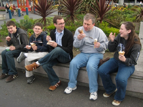 Back at Fisherman's Wharf for the promised Ben & Jerry's ice cream cone.  Clark wouldn't let us forget!