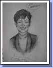 A sketch of our Aunt Susan (currently serving with my Uncle Mark in the MTC mission presidency) that was drawn by Elder Mailo during a Christmas Devotional.