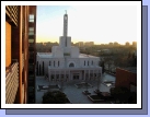 Looking out the window at the CCM (Spanish for MTC).  The temple as the sun starts to set.